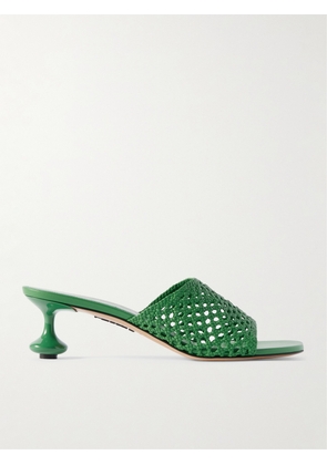 LOEWE - + Paula's Ibiza Toy Woven Leather Mules - Green - IT35,IT37,IT38,IT39,IT40,IT41