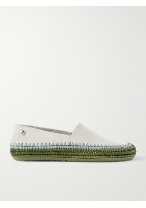 LOEWE - + Paula's Ibiza Rio Raffia-trimmed Suede Espadrilles - Gray - IT35,IT36,IT37,IT38,IT39,IT40,IT41