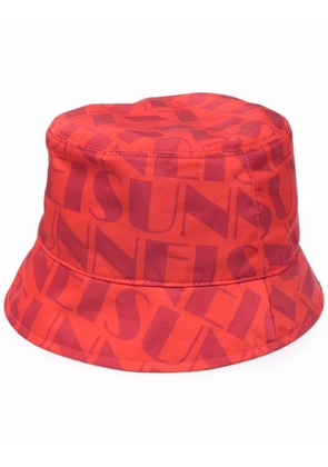 Sunnei logo-print reversible bucket hat - Red