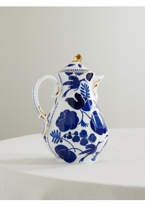 La DoubleJ - Mama Gold-plated Porcelain Teapot - Blue - One size