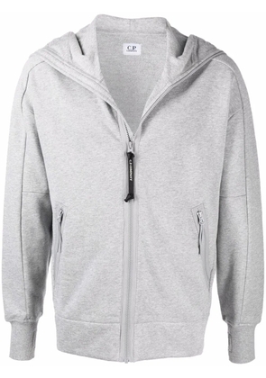 C.P. Company raised fleece zip-up hoodie - Grey