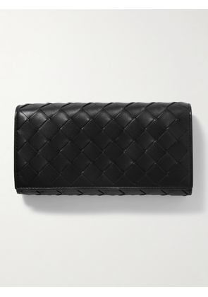 Bottega Veneta - Intrecciato Woven Leather Wallet - Black - One size