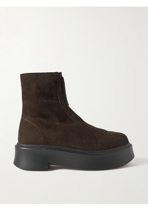 The Row - Suede Platform Ankle Boots - Brown - IT35,IT35.5,IT36,IT36.5,IT37,IT37.5,IT38,IT38.5,IT39,IT39.5,IT40,IT40.5,IT41,IT41.5,IT42