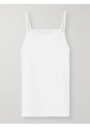 LESET - Pointelle-knit Cotton-jersey Tank - White - x small,small,medium,large,x large
