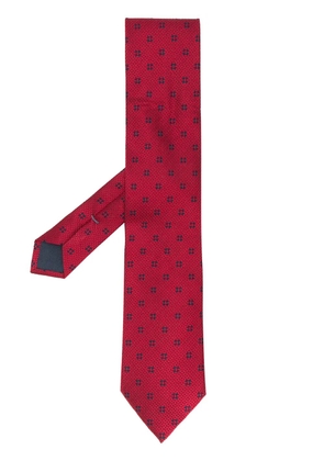Zegna geometric-pattern silk tie - Red