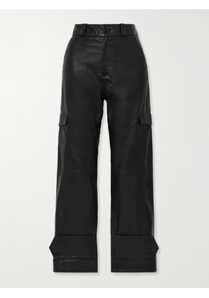 HOLZWEILER - Dunder Leather Straight-leg Pants - Black - x small,small,medium,large,x large