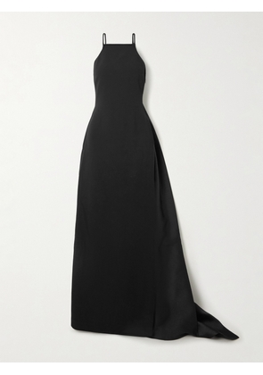 Solace London - Ulla Crepe And Draped Twill Gown - Black - UK 4,UK 6,UK 8,UK 10,UK 12,UK 14,UK 16