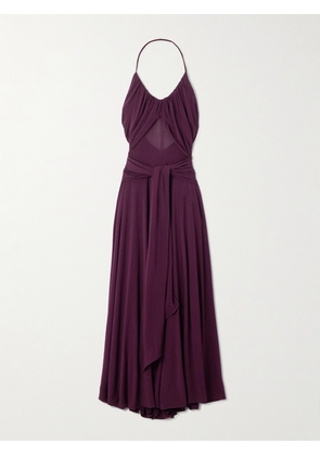 Alaïa - Stretch-jersey Halterneck Maxi Dress - Burgundy - FR 34,FR 36,FR 38,FR 40,FR 42,FR 44,FR 46