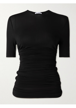 Alaïa - Ruched Stretch-jersey T-shirt - Black - FR 34,FR 36,FR 38,FR 40,FR 42,FR 44