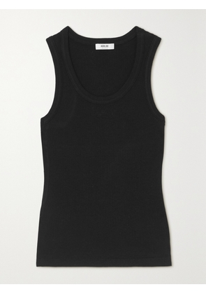 AGOLDE - Poppy Ribbed Stretch Organic Cotton And Tencel-blend Jersey Tank - Black - x small,small,medium,large,x large