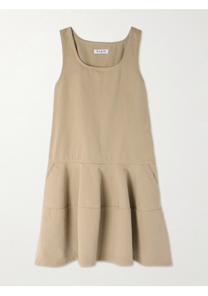 Alaïa - Tiered Denim Mini Dress - Neutrals - FR 34,FR 36,FR 38,FR 40,FR 42