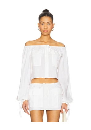 GUIZIO Akiko Top in White. Size L. Also in M, S, XL, XS, XXS.