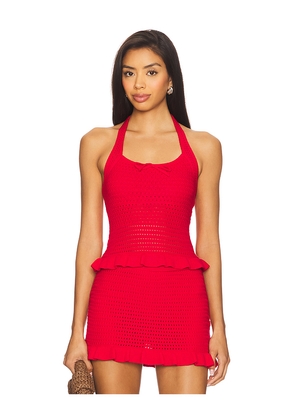 Amanda Uprichard Valentini Top in Red. Size L. Also in M, XL.