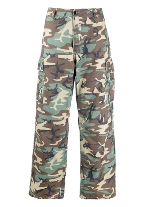 ERL camouflage straight-leg cargo trousers - Green