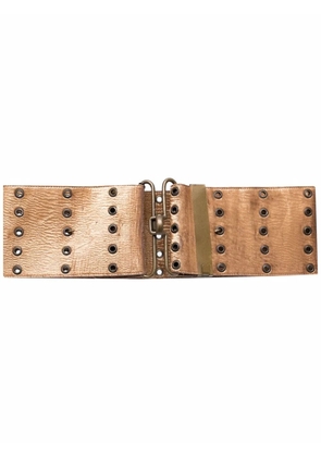 Gianfranco Ferré Pre-Owned 2000s eyelet embellished thick belt - Gold