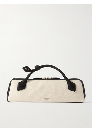 Alaïa - Le Teckel Leather-trimmed Canvas Clutch - Black - One size