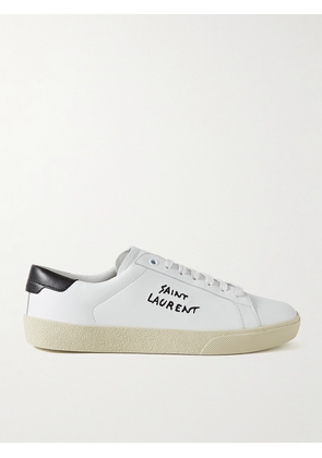 SAINT LAURENT - Court Classic Sl/06 Logo-embroidered Leather Sneakers - White - IT34,IT34.5,IT35,IT35.5,IT36,IT36.5,IT37,IT37.5,IT38,IT38.5,IT39,IT39.5,IT40,IT40.5,IT41,IT41.5,IT42