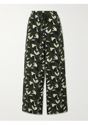 Matteau - Silk Crepe De Chine Track Pants - Green - 1,2,3,4,5