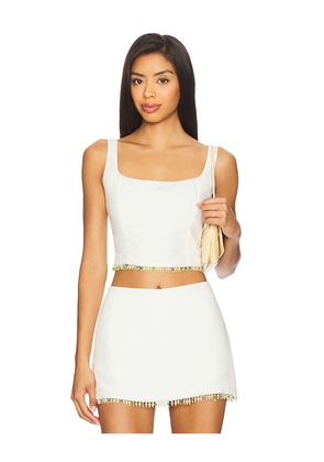 Amanda Uprichard Jace Top in Ivory. Size L. Also in M, S, XS.