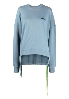 AMBUSH cord-detail crew-neck sweatshirt - Blue