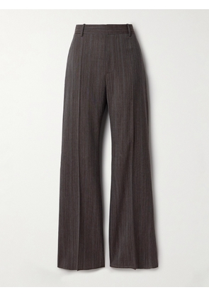 Bottega Veneta - Striped Wool-blend Straight-leg Pants - Gray - IT36,IT38
