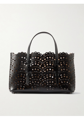 Alaïa - Mena 25 E/w Medium Laser-cut Leather Tote - Black - One size