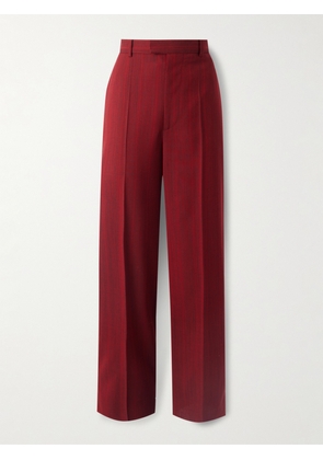 Bottega Veneta - Striped Wool-blend Pants - Red - IT36,IT38,IT40,IT42