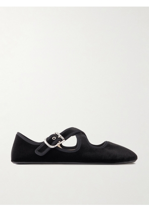 Alaïa - Criss Cross Velvet Ballet Flats - Black - IT36,IT36.5,IT37,IT37.5,IT38,IT38.5,IT39,IT39.5,IT40,IT40.5,IT41