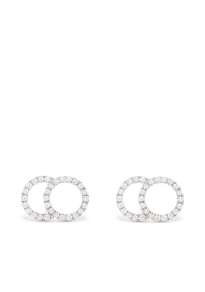Courbet 18kt recycled white gold CELESTE large pavé laboratory-grown diamond set stud earrings - Silver