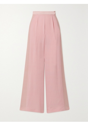 Taller Marmo - + Net Sustain Palm Beach Satin-trimmed Crepe Wide-leg Pants - Pink - IT36,IT38,IT40,IT42,IT44,IT46,IT48