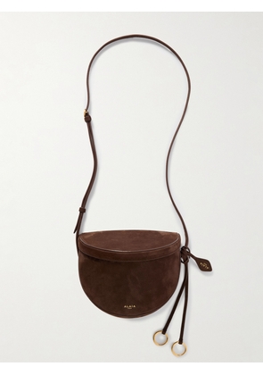 Alaïa - Le Click Leather-trimmed Nubuck Shoulder Bag - Brown - One size