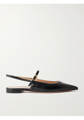 Gianvito Rossi - Leather Point-toe Mary Jane Slingback Flats - Black - IT36,IT36.5,IT37,IT37.5,IT38,IT38.5,IT39,IT39.5,IT40,IT40.5,IT41,IT41.5,IT42