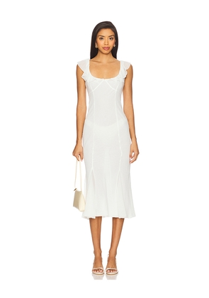 Camila Coelho Alda Midi Dress in Ivory. Size L. Also in M, S, XL, XS, XXS.