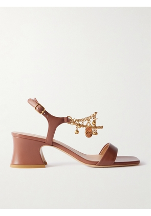 Chloé - Embellished Leather Sandals - Brown - IT35,IT36,IT36.5,IT37,IT37.5,IT38,IT38.5,IT39,IT40,IT41