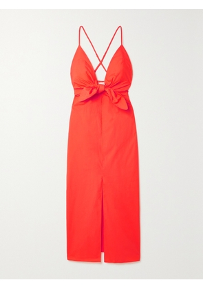 MARA HOFFMAN - Lolita Tie-front Organic Cotton-poplin Dress - Red - xx small,x small,small,medium,large,x large