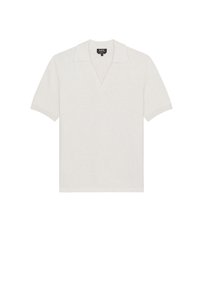 A.P.C. Livio Polo in Cream. Size L. Also in M, S, XL/1X.