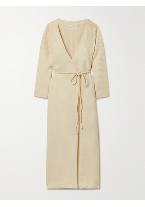MARA HOFFMAN - Tiffany Textured Organic Cotton-blend Wrap Dress - Cream - XXS,XS,S,M,L,XL,2XL,3XL