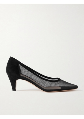 Gianvito Rossi - Rete 55 Suede-trimmed Mesh Pumps - Black - IT36,IT36.5,IT37,IT37.5,IT38,IT38.5,IT39,IT39.5,IT40,IT40.5,IT41,IT41.5,IT42