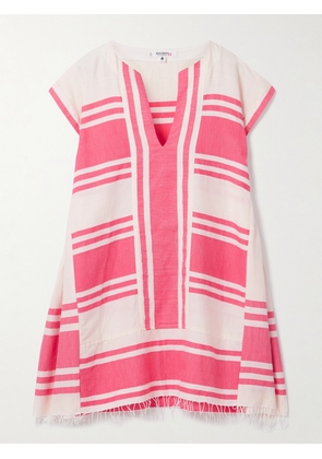 lemlem - Elina Fringed Paneled Striped Cotton Kaftan - Pink - x small,small,medium,large
