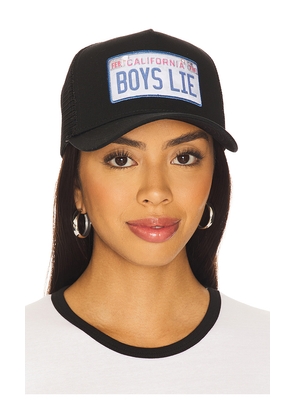 Boys Lie Driver's License Trucker Hat in Black.