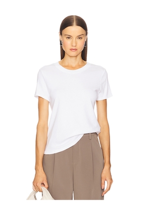 Enza Costa Supima Cotton Essential Short Sleeve Tee in White. Size L. Also in M, XS.