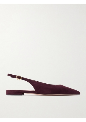 Gianvito Rossi - Robbie Suede Slingback Flats - Burgundy - IT36,IT36.5,IT37,IT37.5,IT38,IT38.5,IT39,IT39.5,IT40,IT40.5,IT41,IT41.5,IT42