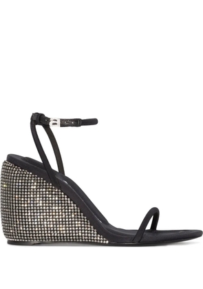 Alexander Wang Dahlia crystal-embellished wedge 105mm sandals - Black