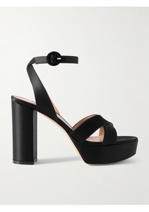 Gianvito Rossi - Sabrina 70 Satin Platform Sandals - Black - IT36,IT36.5,IT37,IT37.5,IT38,IT38.5,IT39,IT39.5,IT40,IT40.5,IT41,IT41.5,IT42