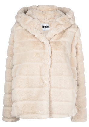 Apparis Goldie hooded faux-fur coat - Neutrals