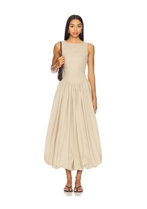 ALL THE WAYS Aria Maxi Dress in Taupe. Size L. Also in M, S, XL, XS, XXS.