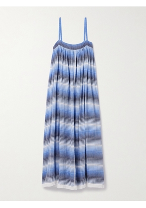 lemlem - Eda Striped Cotton-gauze Midi Dress - Blue - x small,small,medium,large