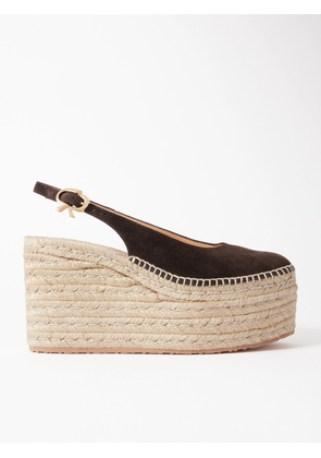 Gianvito Rossi - 110 Suede Slingback Platform Espadrilles - Brown - IT36,IT36.5,IT37,IT37.5,IT38,IT38.5,IT39,IT39.5,IT40,IT40.5,IT41,IT41.5,IT42