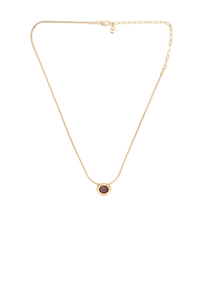 Ettika Bezel Stone Necklace in Metallic Gold.