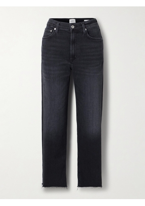 Citizens of Humanity - Palma Frayed High-rise Straight-leg Jeans - Black - 23,24,25,26,27,28,29,30,31,32,33